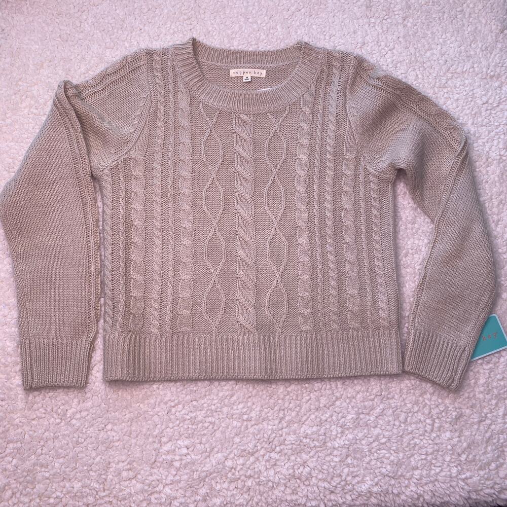 Copper Key Beige Pullover Sweater Medium